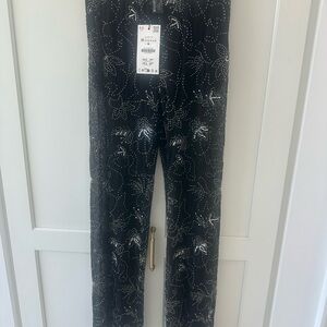 Zara Black and White Patterned Pants